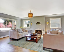 Green Blue And Tan Ombre Hand Woven Area Rug - 4' x 6'