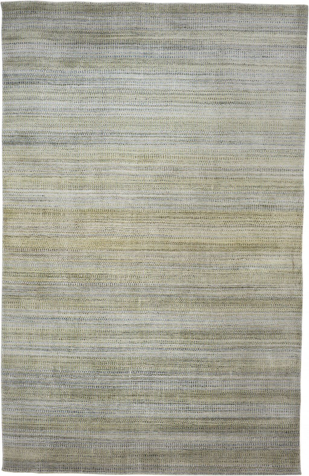Green Blue And Tan Ombre Hand Woven Area Rug - 4' x 6'