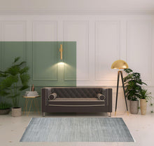 Green Blue And Tan Ombre Hand Woven Area Rug - 4' x 6'