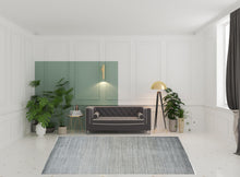 Green Blue And Tan Ombre Hand Woven Area Rug - 4' x 6'
