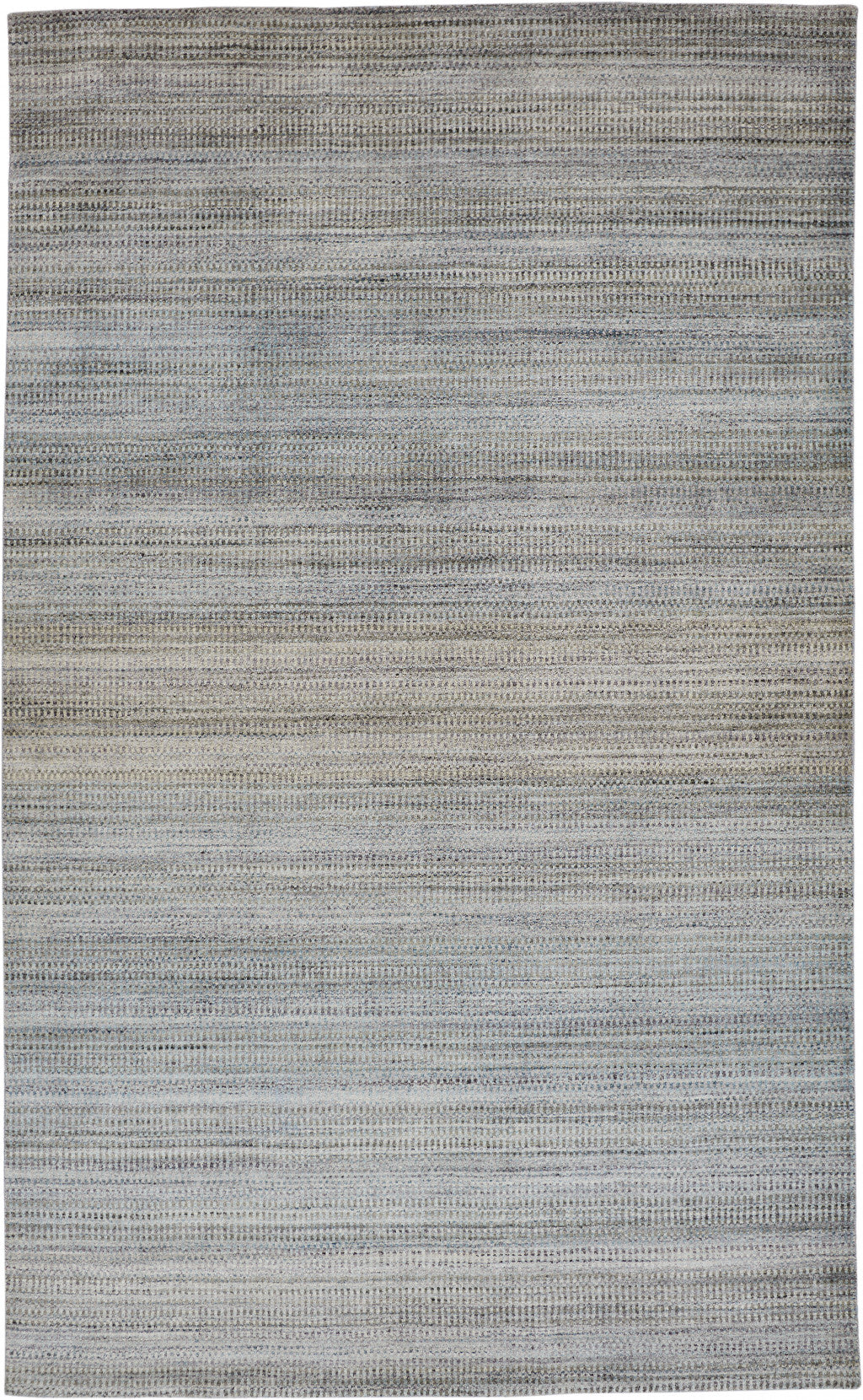 Green Blue And Tan Ombre Hand Woven Area Rug - 4' x 6'