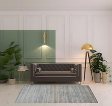 Green Blue And Tan Ombre Hand Woven Area Rug - 4' x 6'