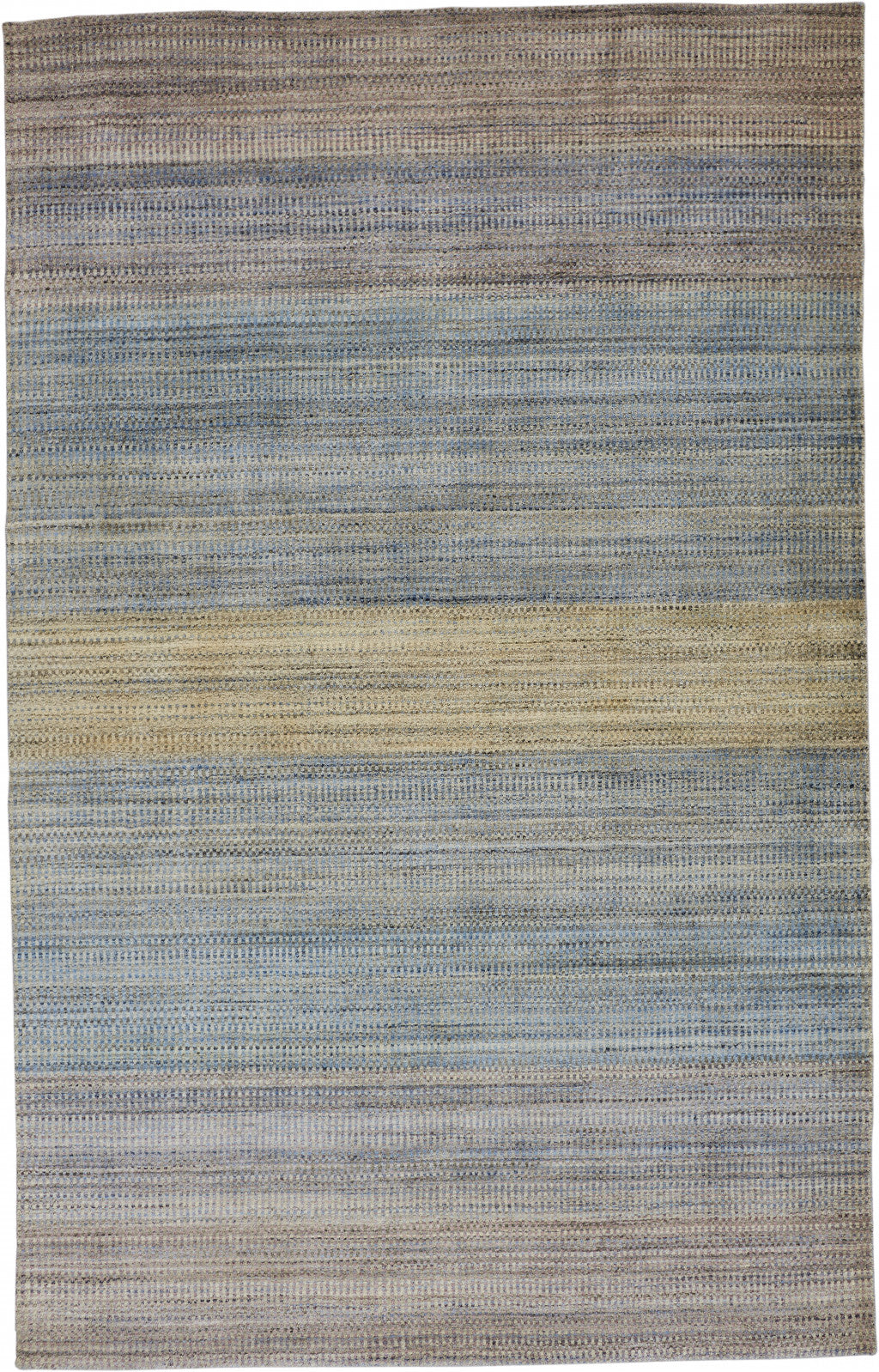 Green Blue And Tan Ombre Hand Woven Area Rug - 4' x 6'