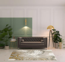 Green Blue And Tan Ombre Hand Woven Area Rug - 4' x 6'