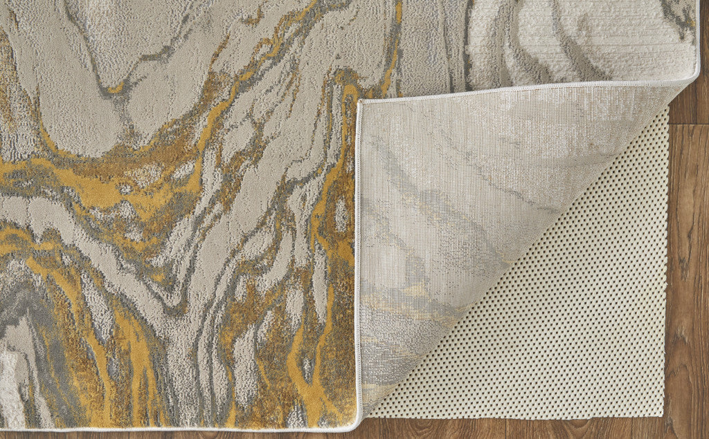 Green Blue And Tan Ombre Hand Woven Area Rug - 4' x 6'