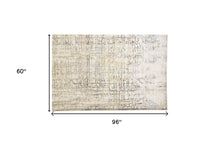 Green Blue And Tan Ombre Hand Woven Area Rug - 4' x 6'