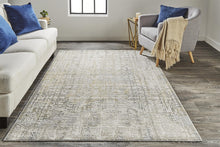Green Blue And Tan Ombre Hand Woven Area Rug - 4' x 6'