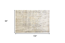 Green Blue And Tan Ombre Hand Woven Area Rug - 4' x 6'