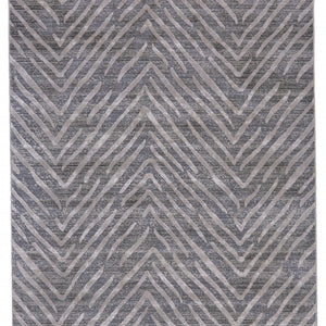 5' X 8' Gray Abstract Stain Resistant Area Rug