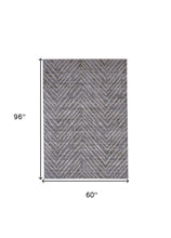 5' X 8' Gray Abstract Stain Resistant Area Rug