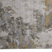 5' X 8' Ivory Gold And Gray Abstract Stain Resistant Area Rug