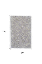 5' X 8' Gray Taupe And Ivory Geometric Hand Woven Area Rug