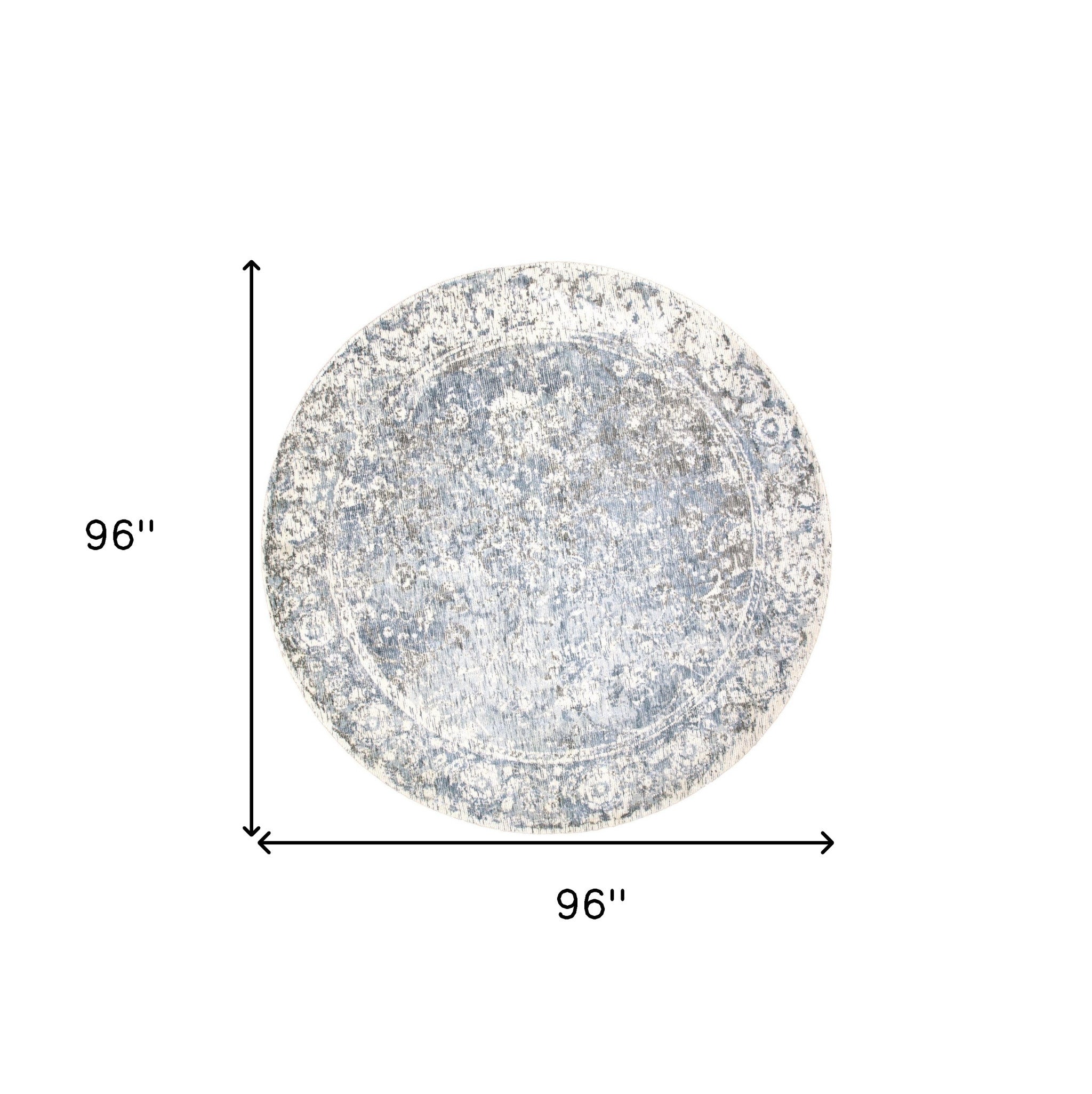 5' X 8' Blue Ivory And Gray Abstract Hand Woven Area Rug