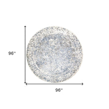 5' X 8' Blue Ivory And Gray Abstract Hand Woven Area Rug