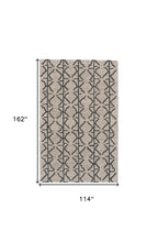 4' X 6' Black Taupe And Gray Wool Geometric Tufted Handmade Stain Resistant Area Rug