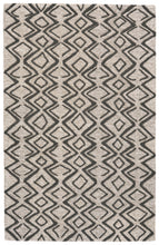 4' X 6' Black Gray And Taupe Wool Geometric Tufted Handmade Stain Resistant Area Rug
