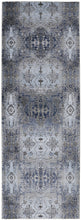 5' X 7' Blue Gray And Taupe Abstract Stain Resistant Area Rug