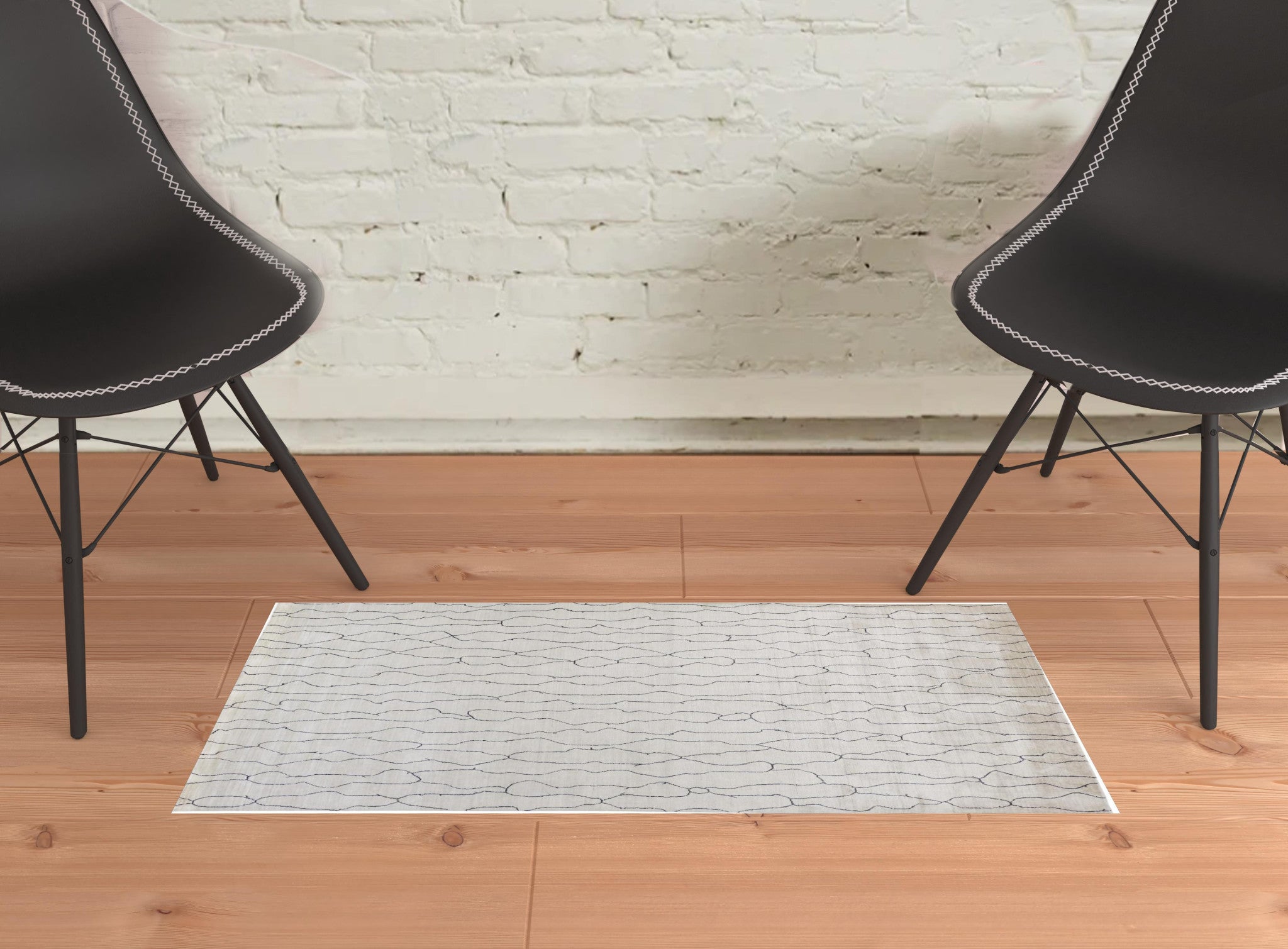4' X 6' Ivory And Gray Abstract Hand Woven Area Rug