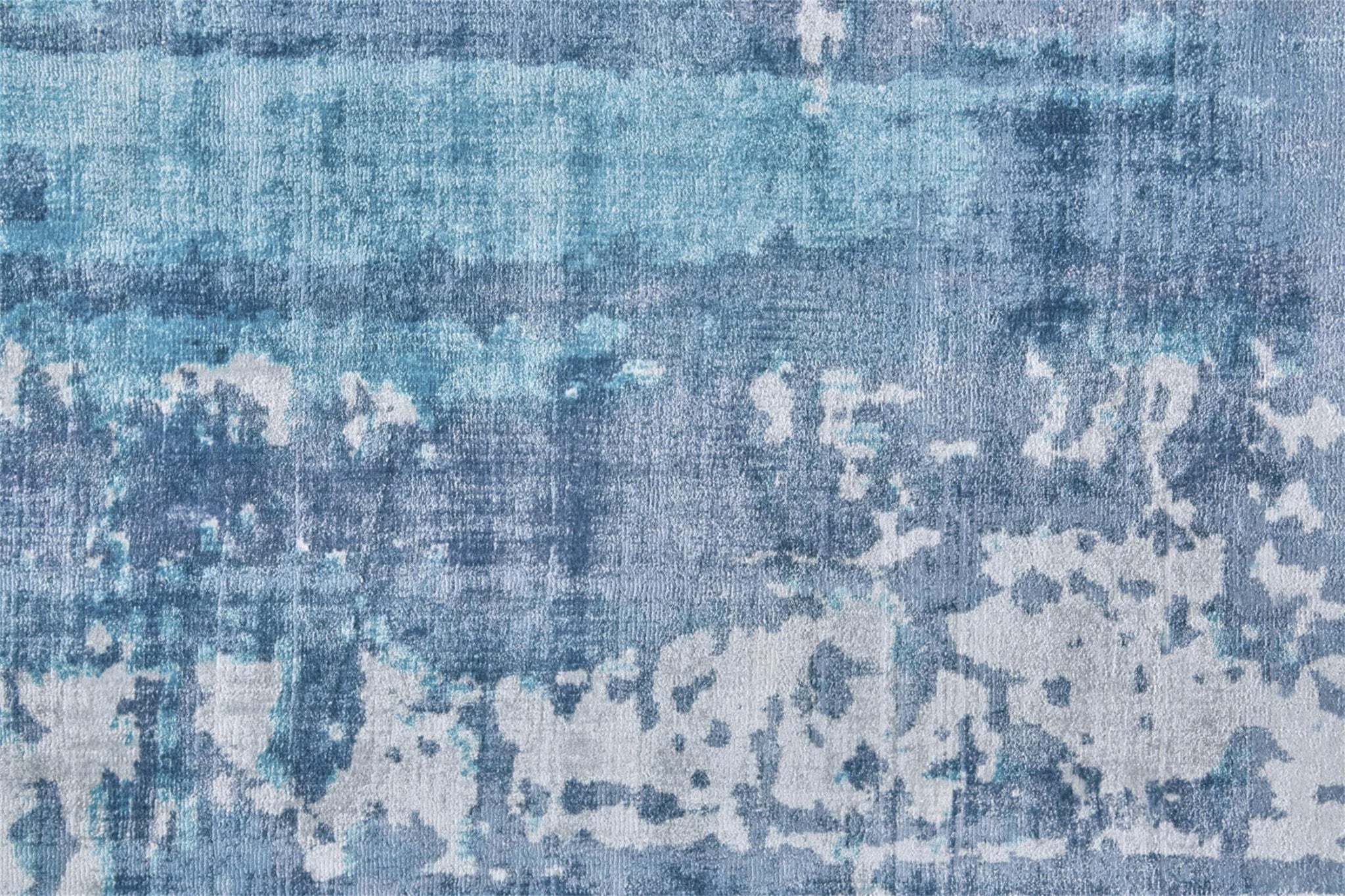 8' X 10' Blue And Ivory Abstract Hand Woven Area Rug