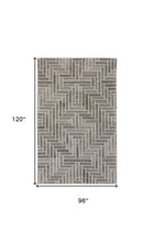 4' X 6' Taupe Gray And Tan Wool Geometric Tufted Handmade Area Rug