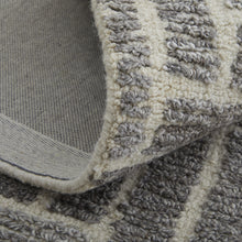 4' X 6' Taupe Gray And Tan Wool Geometric Tufted Handmade Area Rug