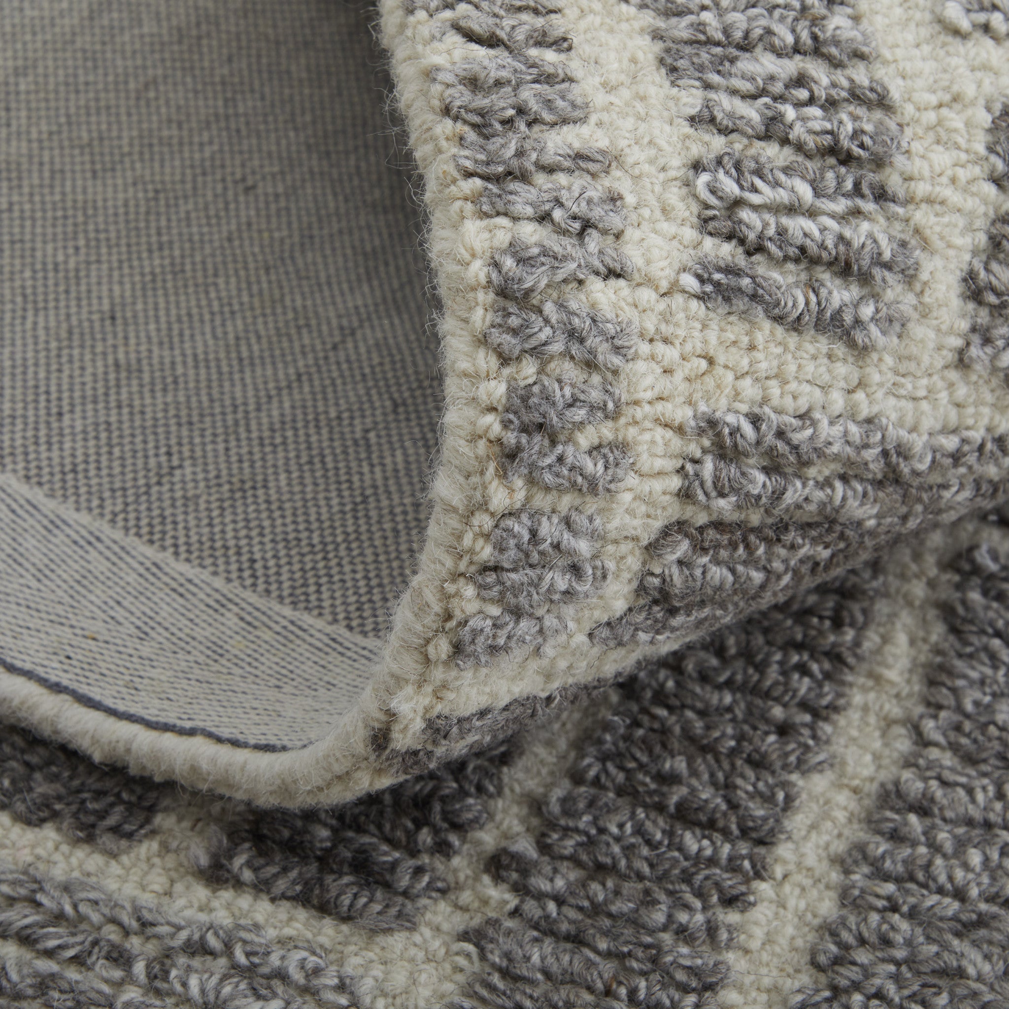 4' X 6' Taupe Gray And Tan Wool Geometric Tufted Handmade Area Rug