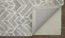 4' X 6' Taupe Gray And Ivory Wool Geometric Tufted Handmade Area Rug