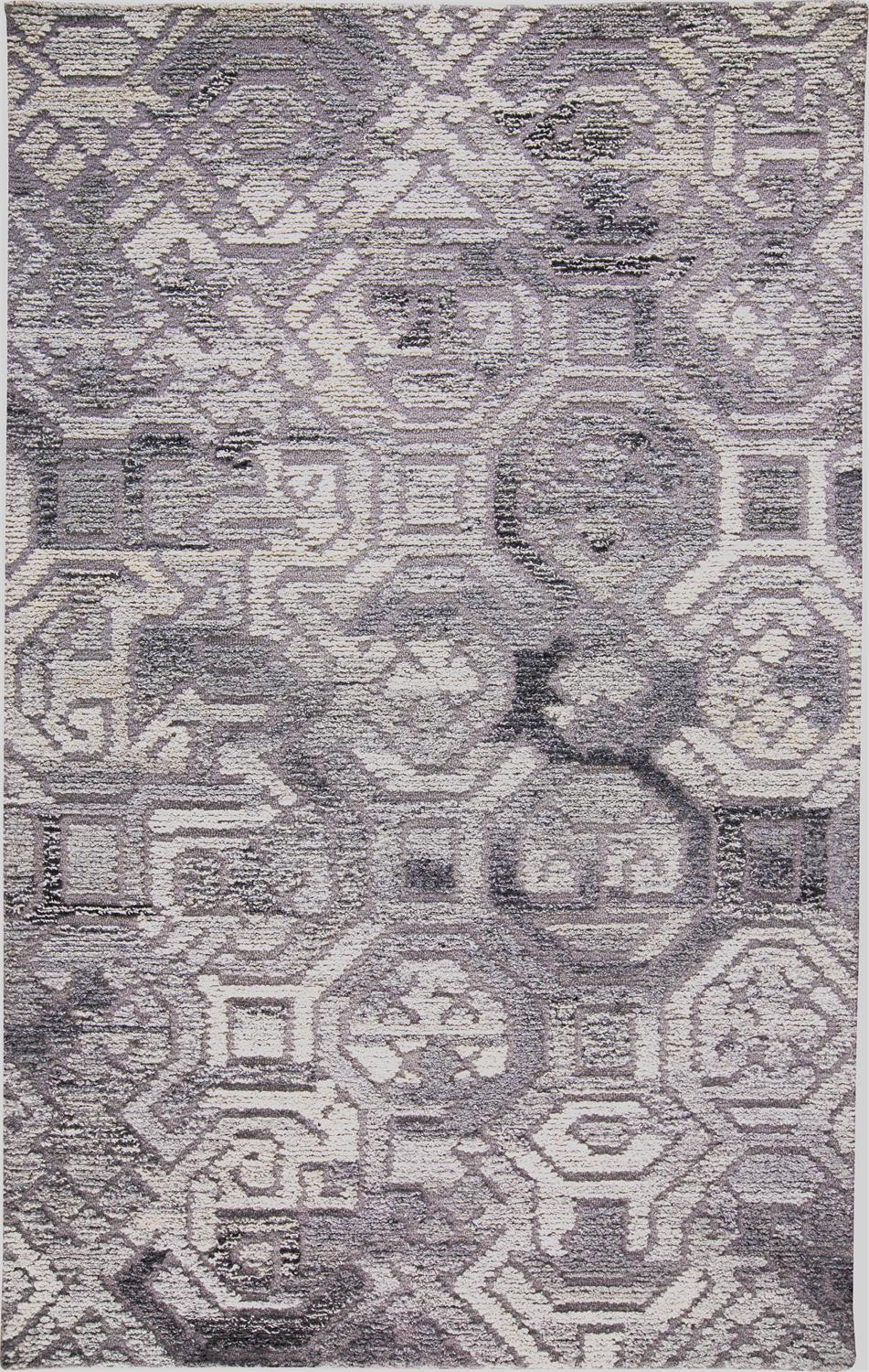 Gray Ivory And Taupe Wool Abstract Tufted Handmade Area Rug - 4' x 6'