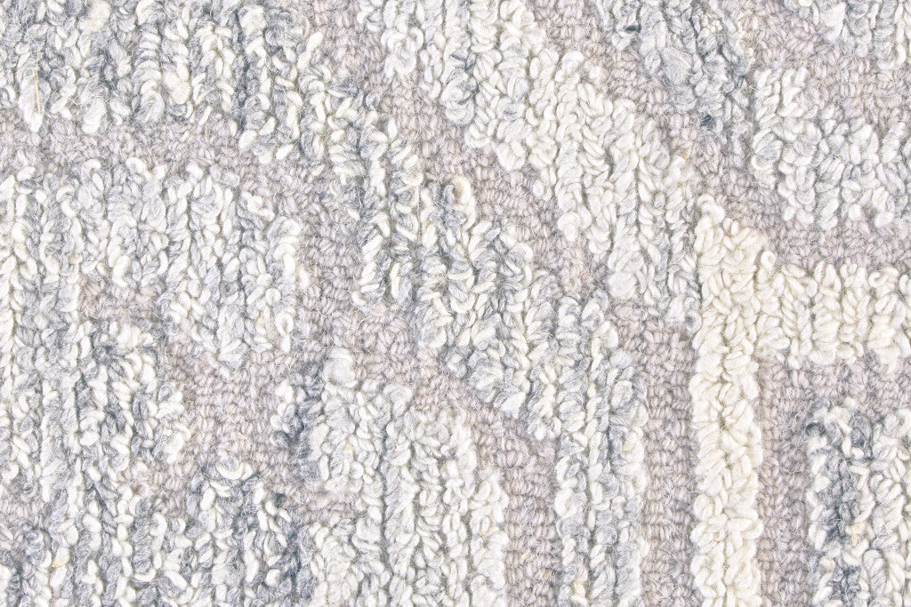 Gray Ivory And Taupe Wool Abstract Tufted Handmade Area Rug - 4' x 6'