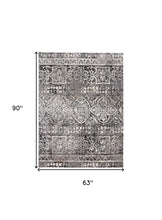 4' X 6' Gray Ivory And Taupe Abstract Stain Resistant Area Rug