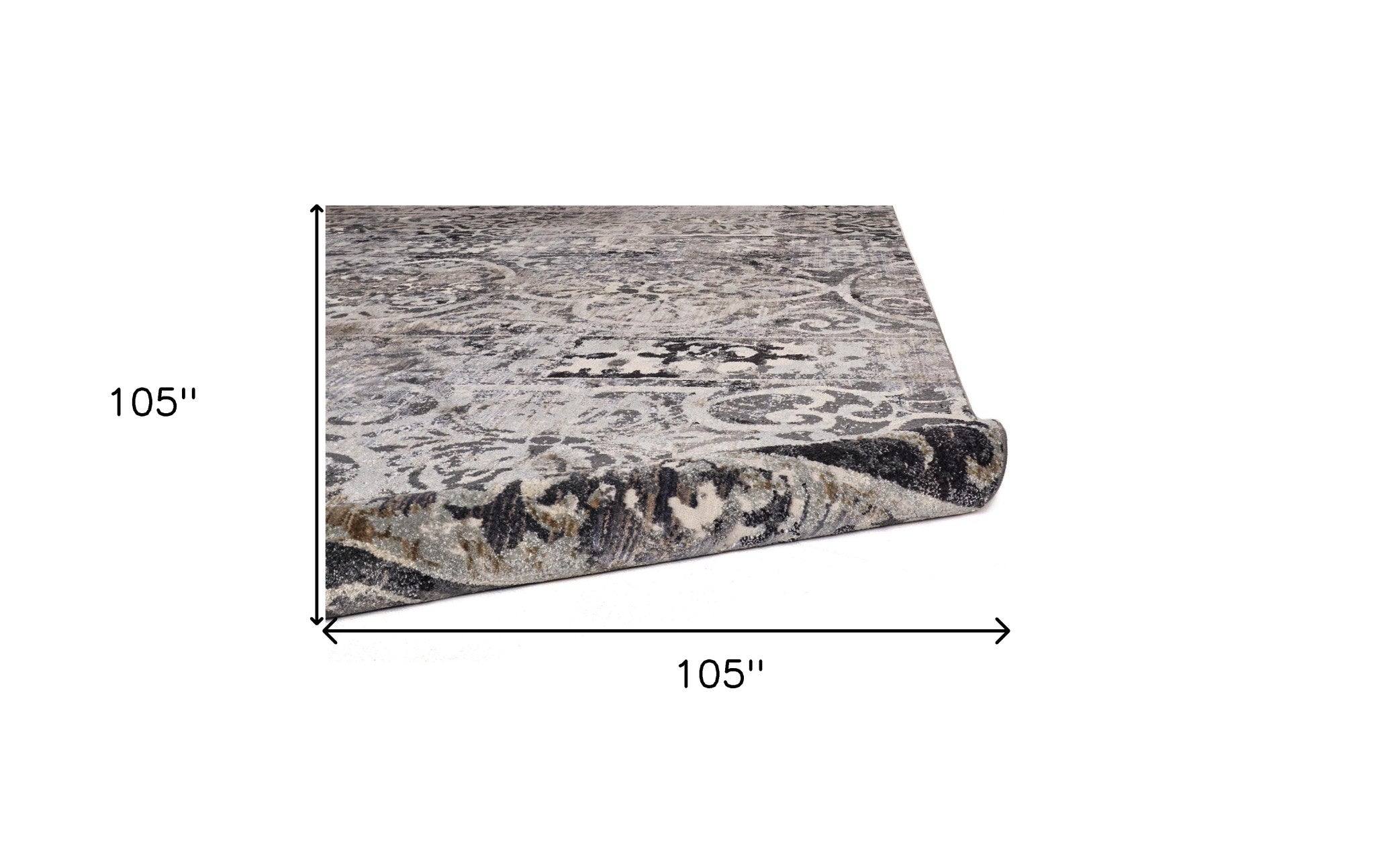 4' X 6' Gray Ivory And Taupe Abstract Stain Resistant Area Rug