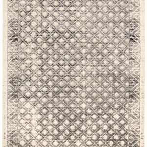 4' X 6' Ivory Black And Taupe Abstract Stain Resistant Area Rug