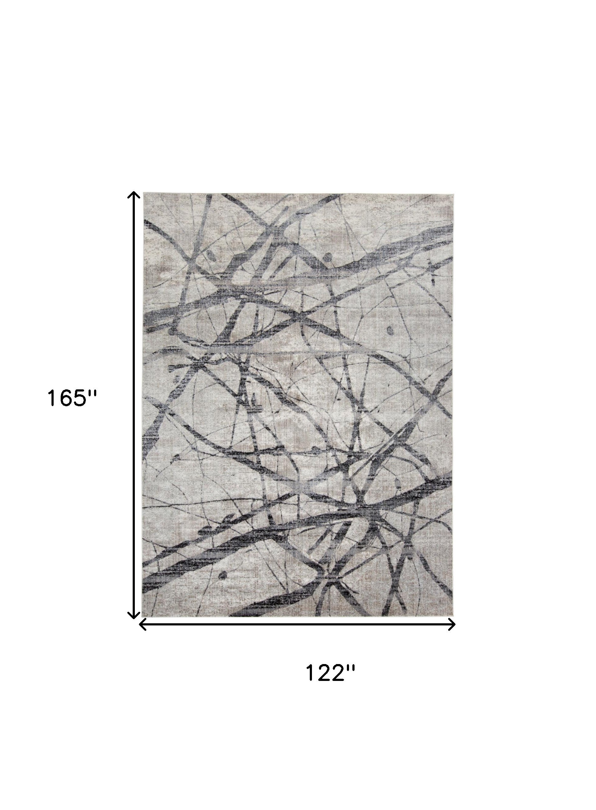 4' X 6' Taupe Gray And Ivory Abstract Stain Resistant Area Rug