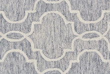 5' X 8' Blue Gray And Ivory Wool Geometric Tufted Handmade Stain Resistant Area Rug
