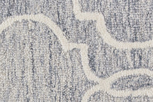 5' X 8' Blue Gray And Ivory Wool Geometric Tufted Handmade Stain Resistant Area Rug