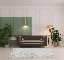 5' X 8' Blue Gray And Ivory Wool Geometric Tufted Handmade Stain Resistant Area Rug