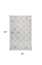 5' X 8' Blue Gray And Ivory Wool Geometric Tufted Handmade Stain Resistant Area Rug