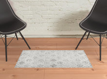 5' X 8' Blue Gray And Ivory Wool Geometric Tufted Handmade Stain Resistant Area Rug