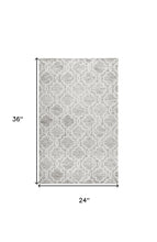 5' X 8' Blue Gray And Ivory Wool Geometric Tufted Handmade Stain Resistant Area Rug