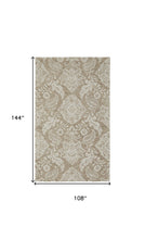 Blue And Ivory Wool Paisley Tufted Handmade Stain Resistant Area Rug - 5' x 8'