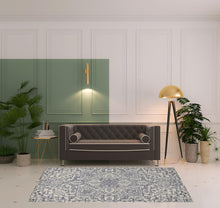 Ivory And Brown Wool Floral Tufted Handmade Stain Resistant Area Rug - 5' x 8'