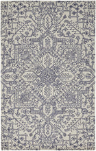 Ivory And Brown Wool Floral Tufted Handmade Stain Resistant Area Rug - 5' x 8'