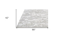 4' X 6' Gray Taupe And Silver Abstract Tufted Handmade Area Rug