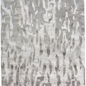 4' X 6' Gray Taupe And Silver Abstract Tufted Handmade Area Rug