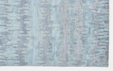 Blue Green And Gray Abstract Tufted Handmade Area Rug - 4' X 6'