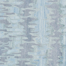 Blue Green And Gray Abstract Tufted Handmade Area Rug - 4' X 6'