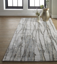 4' X 6' Taupe Ivory And Gray Abstract Tufted Handmade Area Rug