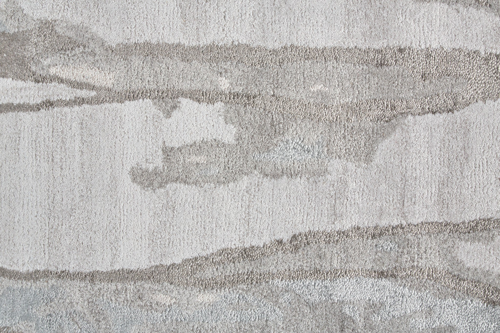 4' X 6' Taupe Ivory And Gray Abstract Tufted Handmade Area Rug