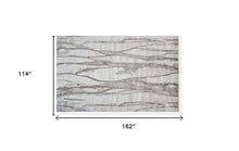 4' X 6' Taupe Ivory And Gray Abstract Tufted Handmade Area Rug