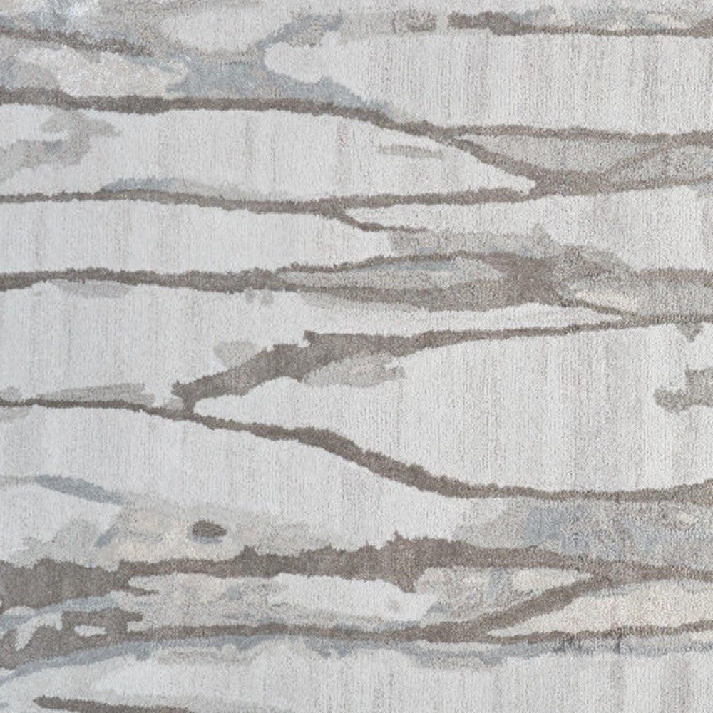 4' X 6' Taupe Ivory And Gray Abstract Tufted Handmade Area Rug